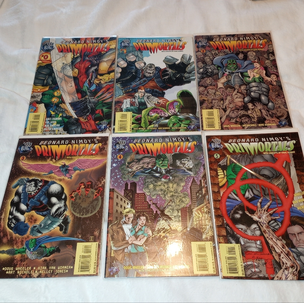 Leonard Nimoy's Primortals Comic Book Bundle Issues 0-5  1996 Big Entertainment